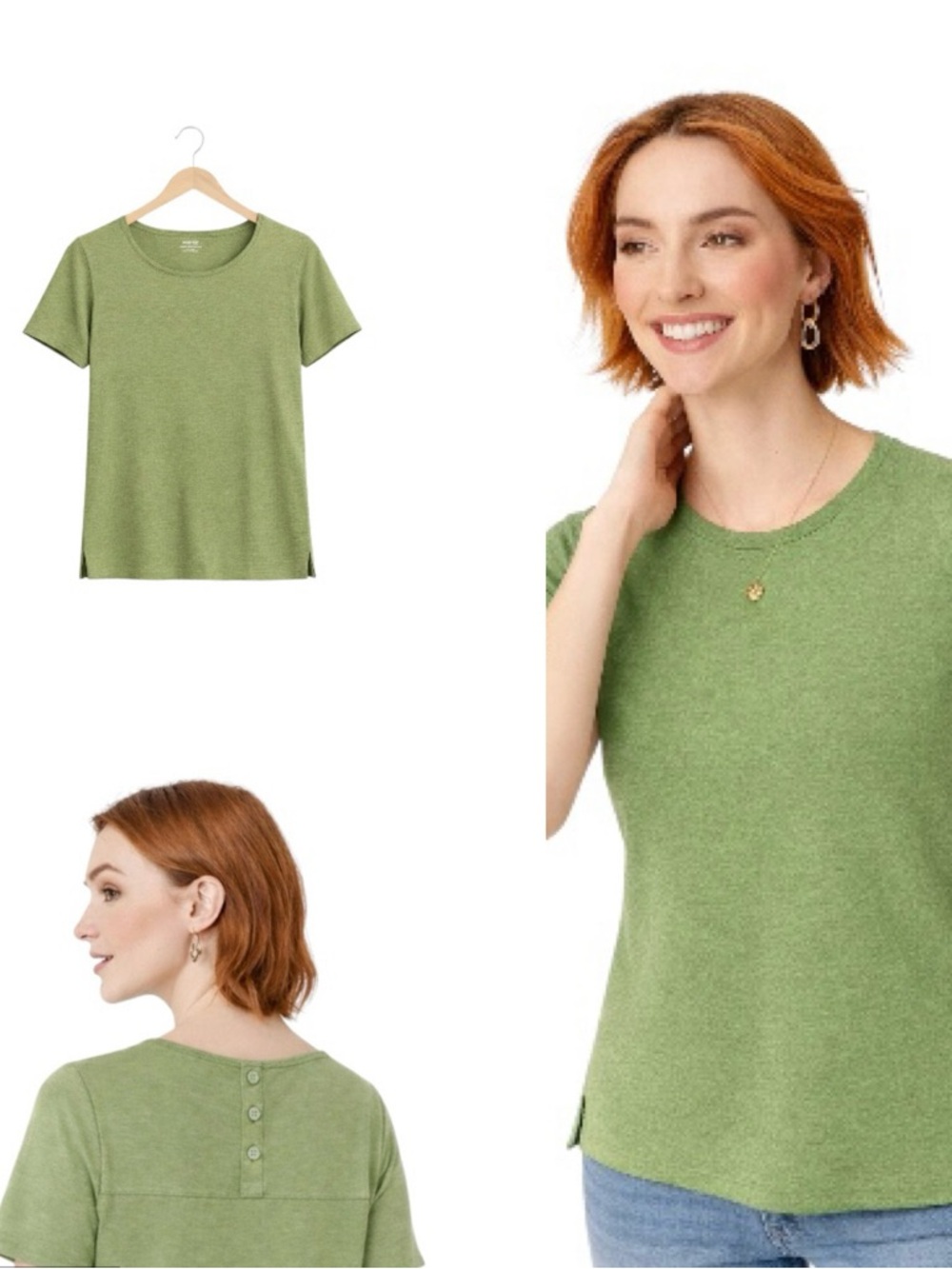 Chico’s Olive Green Button Back Tee